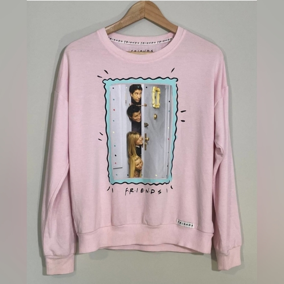 FRIENDS long sleeves comfy pink sweatshirt size XS - Picture 6 of 10